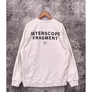 Fragment x Interscope Records Sweatshirt XL Mens White Crewneck Pullover